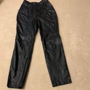 TOGETHER! Vintage heavy leather 5 pocket pants woman’s size 8 T